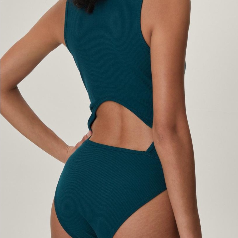 Ribbed low open back bodysuit